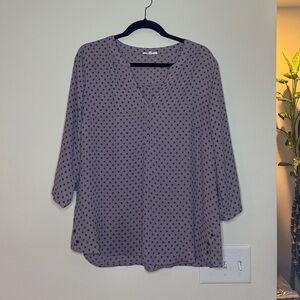 Maurices Purple Polka Dot Blouse